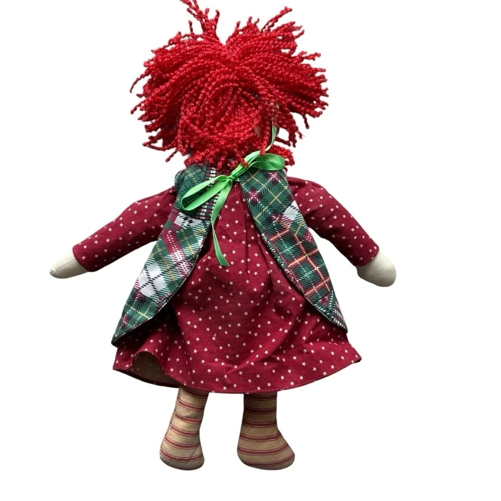 Vintage Raggedy Ann Doll Patchwork Dress Bloomers Handmade Red Plaid Soft RARE